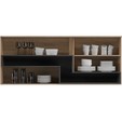 Armário de Cozinha Aéreo Telasul Caiena 200 Cm Mel/Fumê