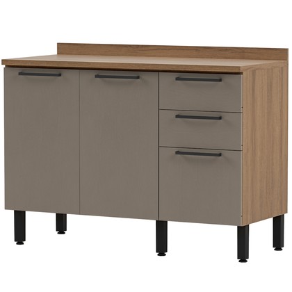 Balcão de Cozinha Telasul Caiena 120 Cm C/ Tampo Mel/Fumê