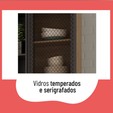 Paneleiro Telasul Caiena 70 Cm para Micro-Ondas Mel/Fumê