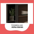 Cristaleira Telasul Caiena 70 Cm com Vidro Mel/Fumê
