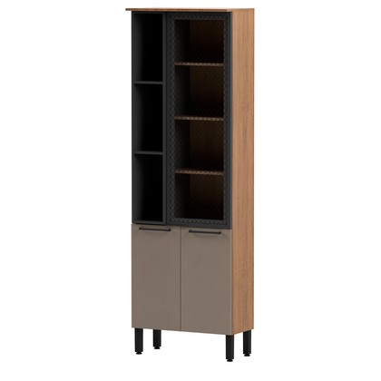 Cristaleira Telasul Caiena 70 Cm com Vidro Mel/Fumê