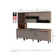 Cozinha Completa Telasul Caiena 4 Pçs C/ Balcão P/ Pia Mel/Fumê