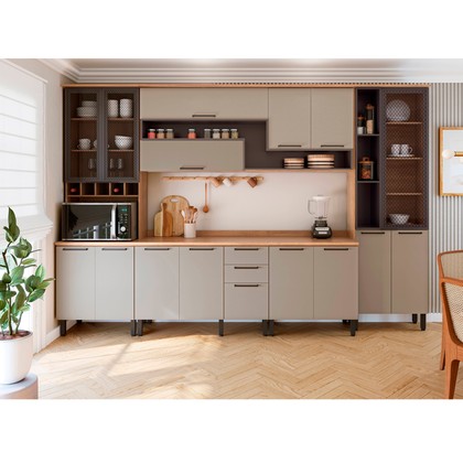 Cozinha Completa Telasul Caiena 5 Peças Mel/Fumê