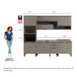 Cozinha Completa Telasul Caiena 4 Pçs C/ Balcão P/ Pia Mel/Fumê