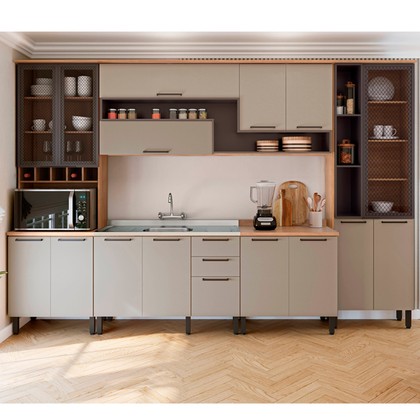 Cozinha Completa Telasul Caiena 5 Peças Mel/Fumê
