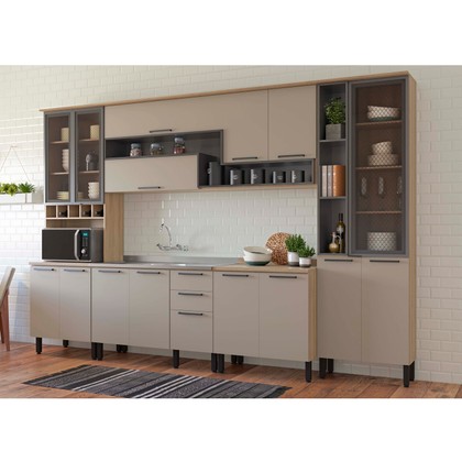 Cozinha Completa Telasul Caiena 5 Peças Mel/Fumê