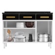 Balcão de Cozinha de Aço Triplo Telasul ágata C/ Tampo Branco/Preto