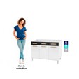 Balcão de Cozinha de Aço Triplo Telasul ágata S/ Tampo P/ Pia Branco/Preto