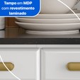 Armário de Cozinha de Aço Kit Triplo Telasul ágata com Vidro Branco