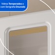 Armário de Cozinha de Aço Kit Triplo Telasul ágata com Vidro Branco