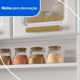 Armário de Cozinha de Aço Kit Triplo Telasul ágata com Vidro Branco