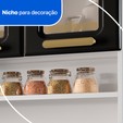 Armário de Cozinha de Aço Kit Triplo Telasul ágata com Vidro Branco/Preto
