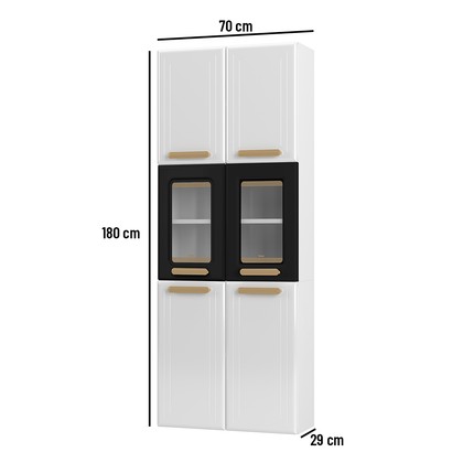 Paneleiro Duplo de Aço Telasul ágata com Vidro Branco/Preto