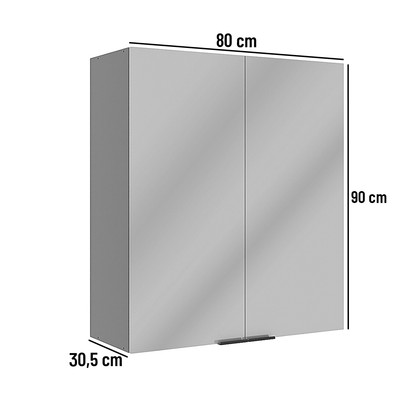 Armario Lumina 800mm 2pt Cinza/Lacca Cinza