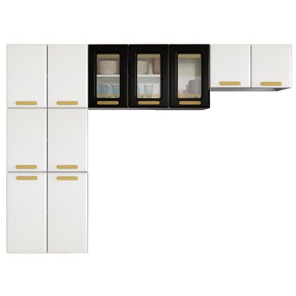 Cozinha de Aço Compacta Telasul ágata 3 Vidros 3 Peças Branco/Preto