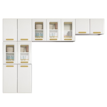 Cozinha de Aço Compacta Telasul ágata Branco 5 Vidros 3 Peças