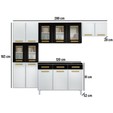 Cozinha de Aço Completa Telasul ágata 5 Vidros com Balcão Branco/Preto