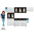 Cozinha de Aço Completa Telasul ágata 5 Vidros com Balcão Branco/Preto