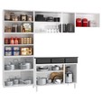 Cozinha de Aço Completa Telasul ágata 5 Vidros com Balcão Branco/Preto