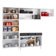 Cozinha de Aço Completa Telasul ágata Branco/Preto 3 Vidros com Balcão de Pia