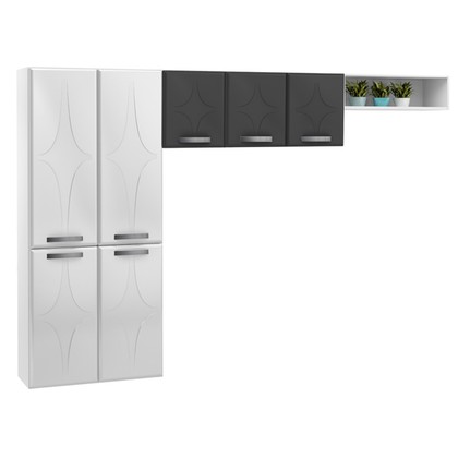 Cozinha de Aço Compacta Telasul Rubi Smart 3 Peças Branco/Preto