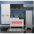 Cozinha de Aço Compacta Telasul Rubi Smart 3 Peças Branco/Preto