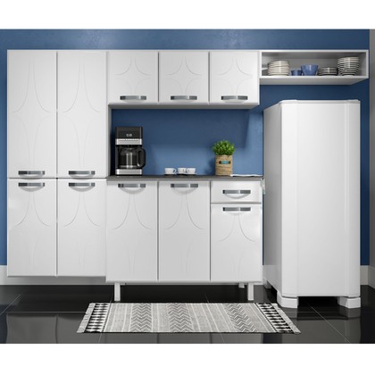 Cozinha de Aço Compacta Telasul Rubi Smart Branco 4 Peças