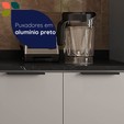 Balcão de Cozinha Lumina 800mm com Rodapé e Tampo 2 Portas Cinza/Cinza