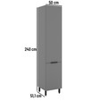 Paneleiro de Cozinha Lumina 500mm 2 Portas Cinza/Cinza