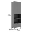 Paneleiro Lumina 700mm P/Micro e Forno 2pt 1gv Cinza/Cinza