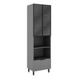 Paneleiro Lumina 700mm P/Micro e Forno 2pt C/V 1gv Cinza/Cinza