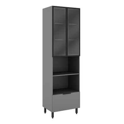 Paneleiro Lumina 700mm P/Micro e Forno 2pt C/V 1gv Cinza/Cinza