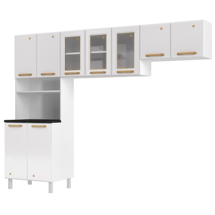 Cozinha de Aço Compacta Diamante 3 Peças Branco - Telasul