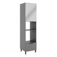 Paneleiro Lumina 600mm P/Micro e Forno 1pt 1gv Cinza/Cinza