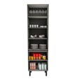 Paneleiro de Cozinha Lumina 700mm com Iluminacão 2 Porta com Vidro Cinza/Cinza