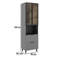 Paneleiro Lumina 700mm C/Ilumin P/Mic 2pt C/V 1pt Bas 1gv Cinza/Cinza