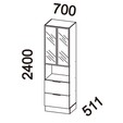 Paneleiro Lumina 700mm C/Rod P/Micro 2pt C/V 1pt Bas 1gv Cinza/Cinza