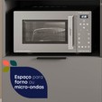 Paneleiro Lumina 700mm C/Rod P/Micro 2pt C/V 1pt Bas 1gv Cinza/Cinza