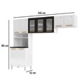 Cozinha de Aço Compacta Diamante 3 Peças Branco/Preto - Telasul