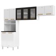 Cozinha de Aço Compacta Diamante 3 Peças Branco/Preto - Telasul