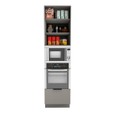Paneleiro de Cozinha Lumina 600mm com Rodapé para Micro e Forno de Embutir 1 Porta  e 1 Gaveta Cinza/Cinza