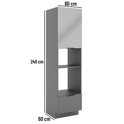 Paneleiro Lumina 600mm C/Rod P/Mic e For 1pt 1gv Cinza/Cinza