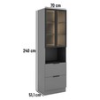 Paneleiro Lumina 700mm C/Ilumin C/Rod P/Mic 2pt C/V 1pt Bas 1gv Cinza/