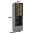 Paneleiro Lumina 700mm C/Ilumin C/Rod P/Mic e For 2pt C/V 1gv Cinza/Ci