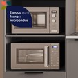 Cozinha Telasul Lumina 5 Peças com Paneleiro para Forno e Micro e Vidro Fumê Cinza