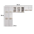Cozinha de Aço Compacta Diamante C/ Vidro 3 Peças Branco - Telasul