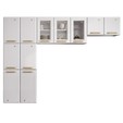 Cozinha de Aço Compacta Diamante C/ Vidro 3 Peças Branco - Telasul