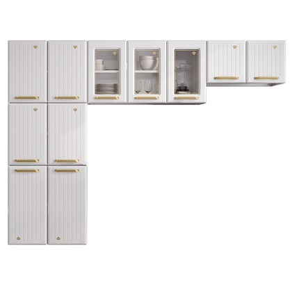 Cozinha de Aço Compacta Diamante C/ Vidro 3 Peças Branco - Telasul