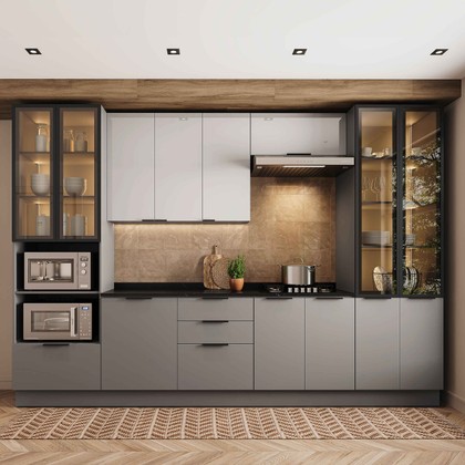 Cozinha Lumina 6 Peças com  Paneleiro para Forno e Micro e Led para Cooktop 04 Bocas