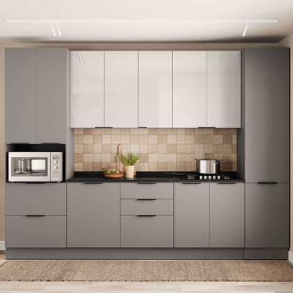 Cozinha Lumina 6 Peças com Paneleiro de 50 e Balcão Cooktop 04 Bocas